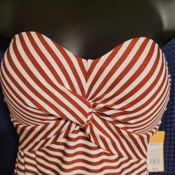 NWT Kona Sol Red and White One Piece Swimsuit - Picture 2 of 9